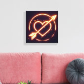Toile glowing image of a heart with cupid's arrow (Insitu(Salon))