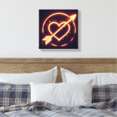 Toile glowing image of a heart with cupid's arrow (Insitu(Chambre))