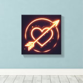 Toile glowing image of a heart with cupid's arrow (Insitu (Plancher de Bois))