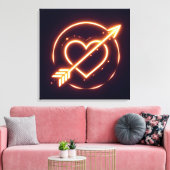 Toile glowing image of a heart with cupid's arrow (Insitu(Salon))