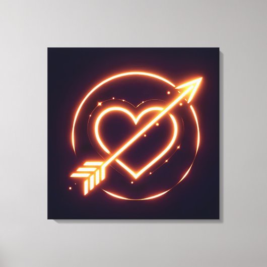 Toile glowing image of a heart with cupid's arrow (Recto)