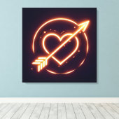 Toile glowing image of a heart with cupid's arrow (Insitu (Plancher de Bois))