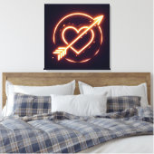 Toile glowing image of a heart with cupid's arrow (Insitu(Chambre))