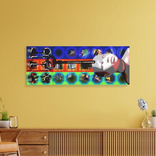 Toile GMT 24 H Projet Doll Clé Cadres psychédéliques C (Insitu(Salon))