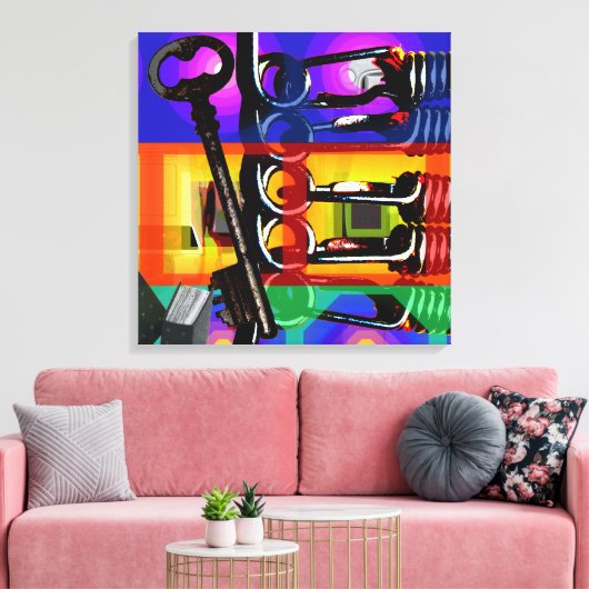 Toile GMT 24 Heures Projet Pop Trames psychédéliques 2 S (Insitu(Salon))