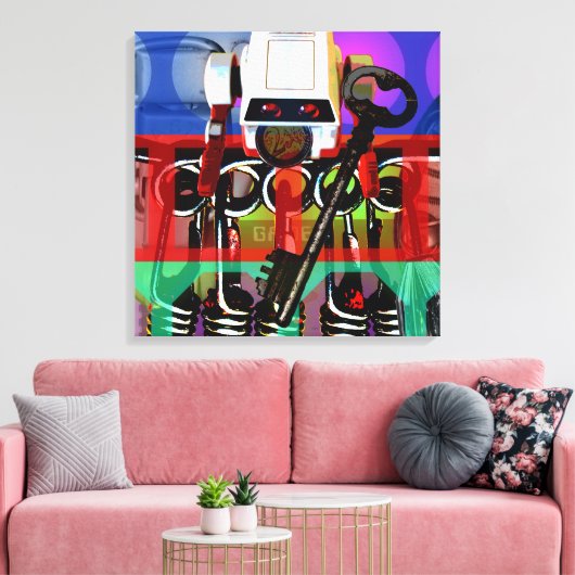 Toile GMT 24 Heures Projet Pop Trames psychédéliques 2 S (Insitu(Salon))