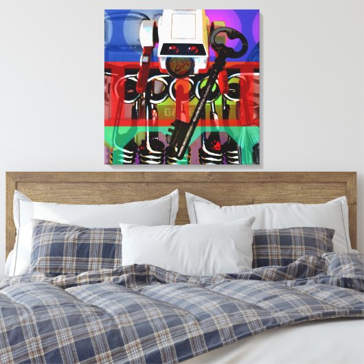 Toile GMT 24 Heures Projet Pop Trames psychédéliques 2 S (Insitu(Chambre))