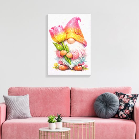 Toile Gnome holding a tulip  (Insitu(Salon))