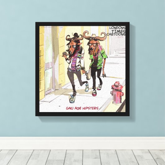 Toile Gnu Age Hipsters Drôle Rick London Canvas Imprimer (Insitu (Plancher de Bois))