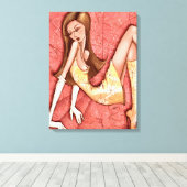 Toile Go-Go Boots Sassy Glam Girl Illustration de mode (Insitu (Plancher de Bois))