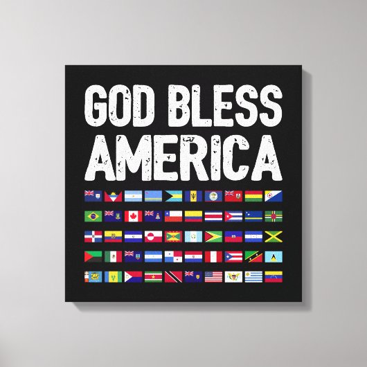 Toile God Bless America All Countries Latino Pride I (Recto)