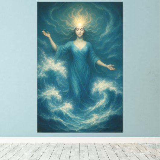 Toile Goddess of Oceanic Radiance – Tidal Light Aura Ar (Insitu (Plancher de Bois))