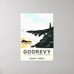 Toile Godrevy St Ives Bay, Cornwall ouest poster de voya