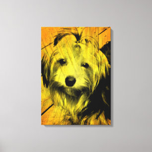Toile Gold Amber Grunge Yorkshire Terrier Wall Art