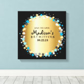 Toile GOLD Aqua Gold Stars Bat mitzvah Connexion (Insitu (Plancher de Bois))