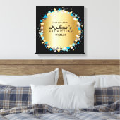 Toile GOLD Aqua Gold Stars Bat mitzvah Connexion (Insitu(Chambre))