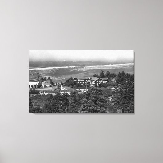 Toile Gold Beach, Oregon Town View et Sunset Inn (Recto)