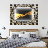 Toile Gold Black Monochrome Opulent Swirl Liquid Achempo (Insitu(Chambre))