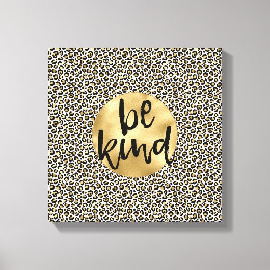 Toile Gold Empreinte de léopard Be Kind (Recto)