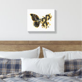 Toile Gold flower Butterfly with Black Orchid (Insitu(Chambre))