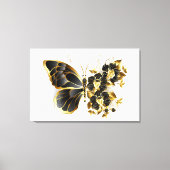 Toile Gold flower Butterfly with Black Orchid (Recto)