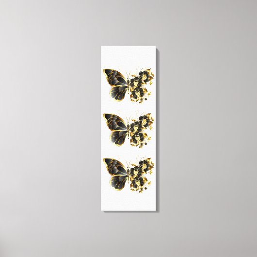 Toile Gold flower Butterfly with Black Orchid (Recto)