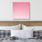Toile Gold Hearts Blush Pink Ombre Love est dans l'air (Insitu(Chambre))
