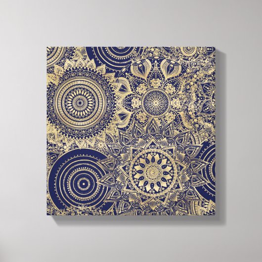 Toile Gold Mandala Collection Design bleu (Recto)