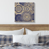 Toile Gold Mandala Collection Design bleu (Insitu(Chambre))
