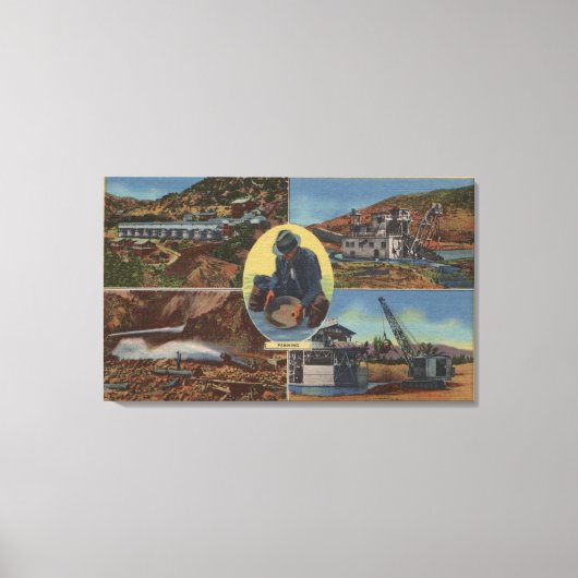 Toile Gold Mining en Californie - Quarz, Dredge (Recto)