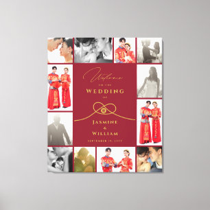 Toile Gold noeud double bonheur Mariage chinois Photo
