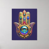 Toile Gold Peacock Colors Hamsa Green Sapphire Third Eye (Recto)