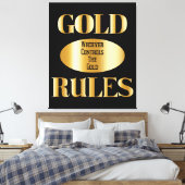 Toile Gold Rules Golden Rule Wall Art (Insitu(Chambre))