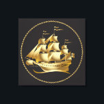 Toile Gold Sailboat Nautical<br><div class="desc">Un superbe voilier doré de haute qualité sur un arrière - plan noir contrastant. Il fait un merveilleux choix cadeau pour les amateurs de voile ou de navigation de plaisance. Prêt à accrocher dans votre maison, bureau, yacht ou voilier, cette impression de toile sera longtemps admirée.</div>