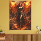 Toile Golden Angel of Fire | Epic Fantasy Wall Art (Insitu(Salon))