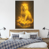 Toile Golden Aura White Tiger – Divine Celestial Guardia (Insitu(Chambre))