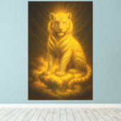 Toile Golden Aura White Tiger – Divine Celestial Guardia (Insitu (Plancher de Bois))