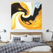 Toile Golden Celestial Swirl Abstract Liquid Marble Art (Insitu(Chambre))