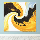 Toile Golden Celestial Swirl Abstract Liquid Marble Art (Insitu (Plancher de Bois))
