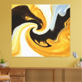 Toile Golden Celestial Swirl Abstract Liquid Marble Art (Insitu(Salon))