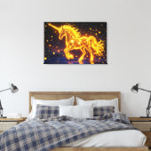 Toile Golden charmant licorne brillant mignon néon magiq (Insitu(Chambre))