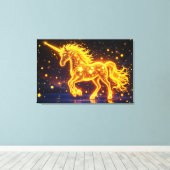 Toile Golden charmant licorne brillant mignon néon magiq (Insitu (Plancher de Bois))