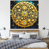 Toile Golden Clockwork Celestial Art (Insitu(Chambre))