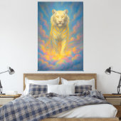 Toile  Golden-Eyed Celestial White Tiger – Rainbow Ascen (Insitu(Chambre))