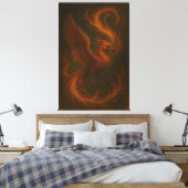 Toile Golden Fire Phoenix • Luxury Fine Art Canvas Print (Insitu(Chambre))