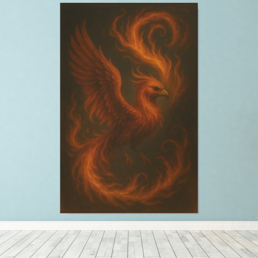 Toile Golden Fire Phoenix • Luxury Fine Art Canvas Print (Insitu (Plancher de Bois))