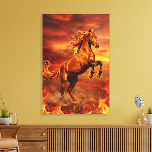 Toile Golden Fire Stallion – Powerful Fantasy (Insitu(Salon))
