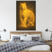 Toile Golden Flame Tiger – Fantasy Art Painting (Insitu(Chambre))