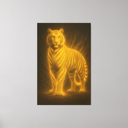 Toile Golden Flame Tiger – Fantasy Art Painting (Recto)