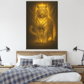Toile Golden Flame White Tiger – High-End Fantasy Art Pa (Insitu(Chambre))